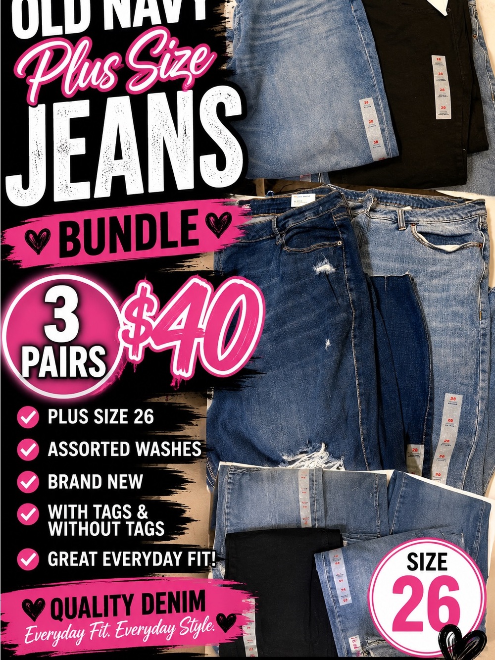 Old Navy Jeans Bundle - Assorted Blue Washes